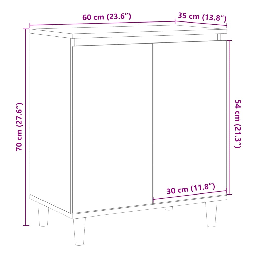 Dressoir 60x35x70 cm bewerkt hout artisanaal eikenkleur is nu te koop bij PeponiXL, paradijselijk wonen!