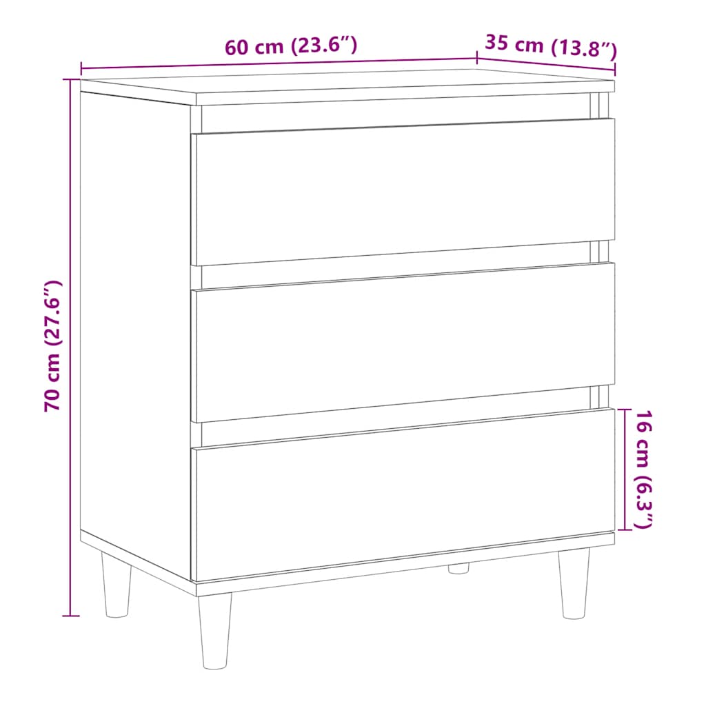 Dressoir 60x35x70 cm bewerkt hout oud houtkleurig is nu te koop bij PeponiXL, paradijselijk wonen!