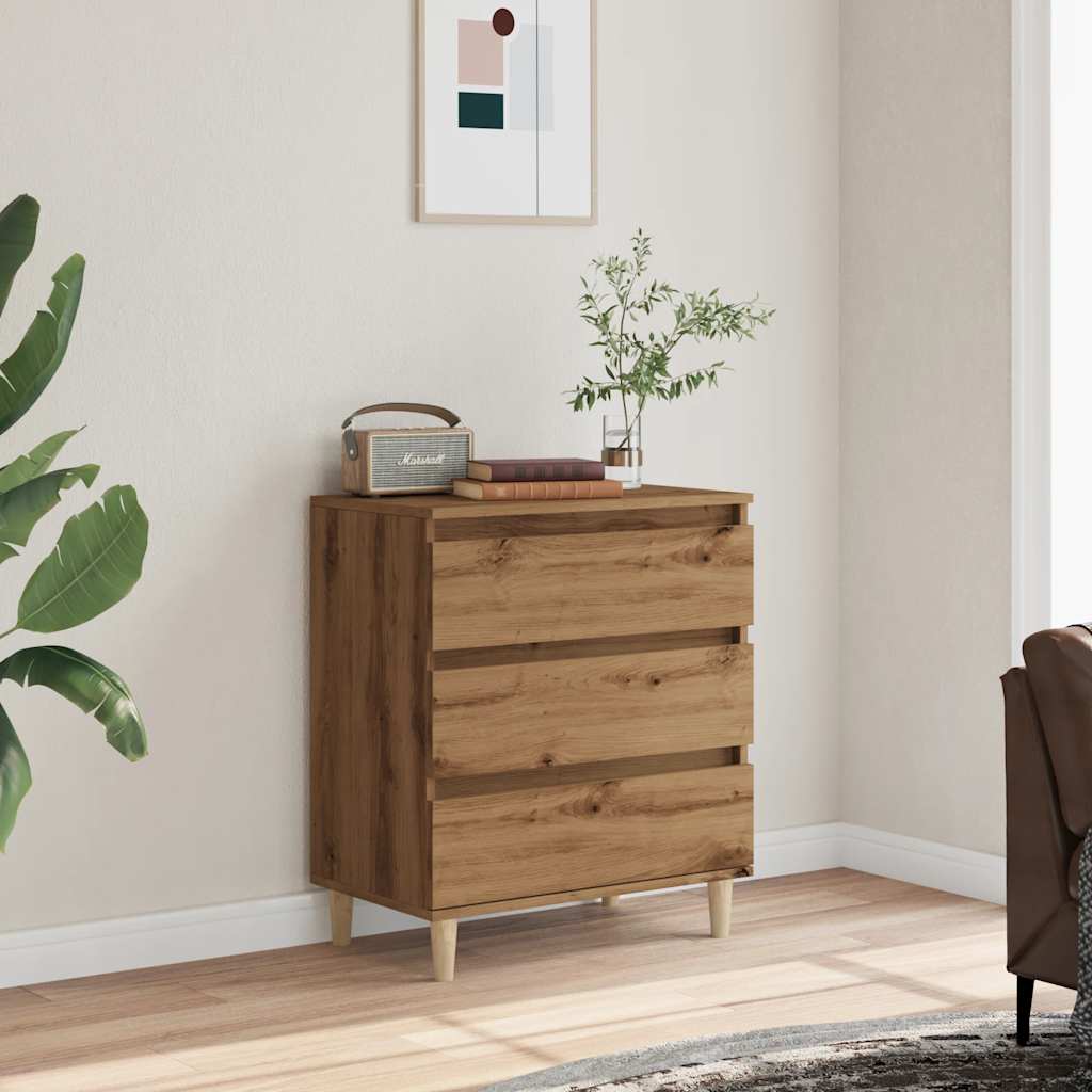 Dressoir 60x35x70 cm bewerkt hout artisanaal eikenkleur is nu te koop bij PeponiXL, paradijselijk wonen!