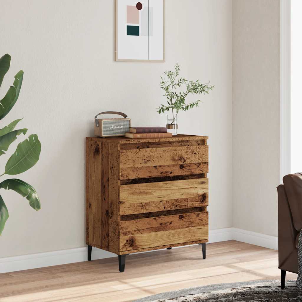 Dressoir 60x35x70 cm bewerkt hout oud houtkleurig is nu te koop bij PeponiXL, paradijselijk wonen!