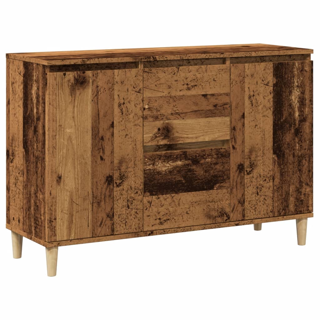 Dressoir 102x35x70 cm bewerkt hout oud houtkleurig is nu te koop bij PeponiXL, paradijselijk wonen!