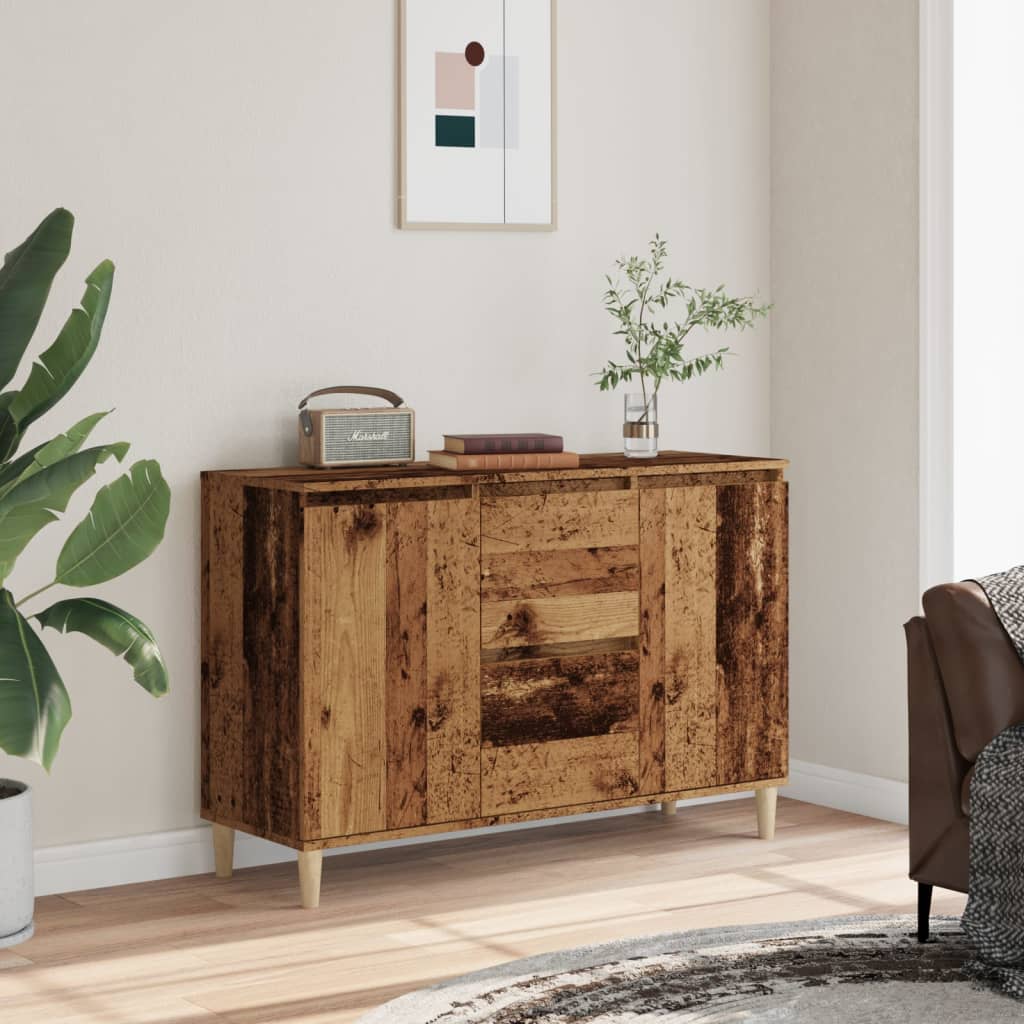 Dressoir 102x35x70 cm bewerkt hout oud houtkleurig is nu te koop bij PeponiXL, paradijselijk wonen!
