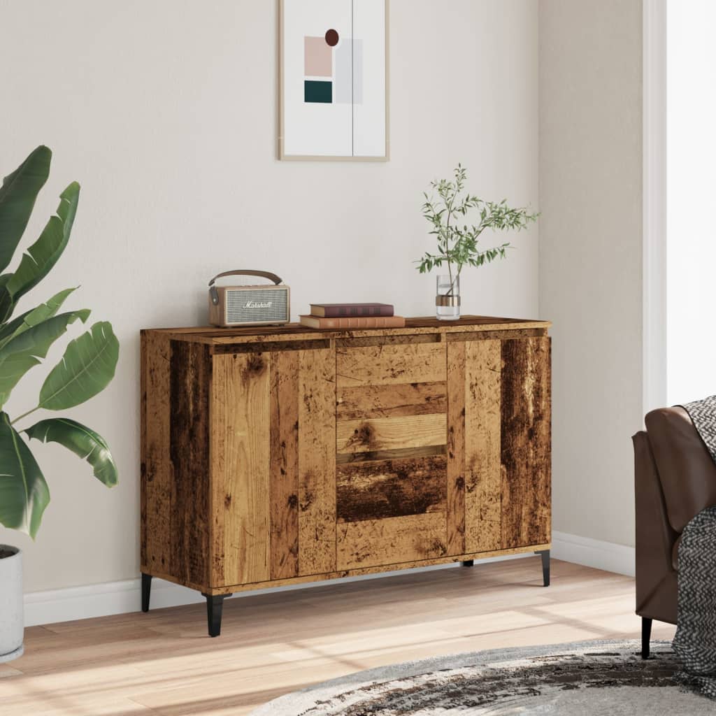 Dressoir 102x35x70 cm bewerkt hout oud houtkleurig is nu te koop bij PeponiXL, paradijselijk wonen!