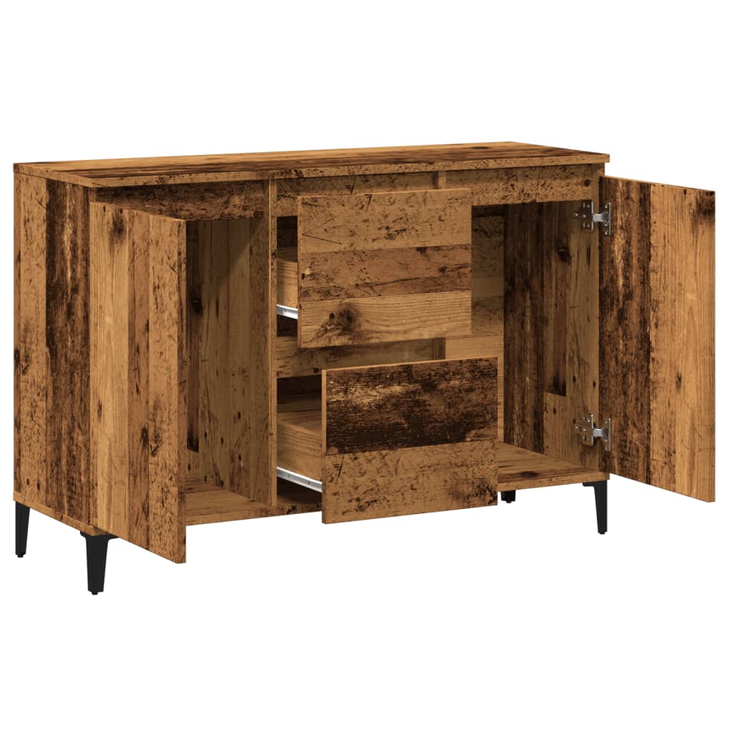 Dressoir 102x35x70 cm bewerkt hout oud houtkleurig is nu te koop bij PeponiXL, paradijselijk wonen!