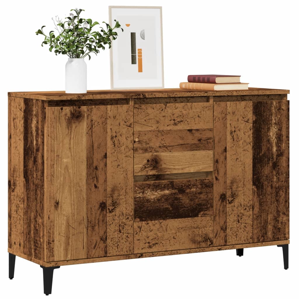 Dressoir 102x35x70 cm bewerkt hout oud houtkleurig is nu te koop bij PeponiXL, paradijselijk wonen!