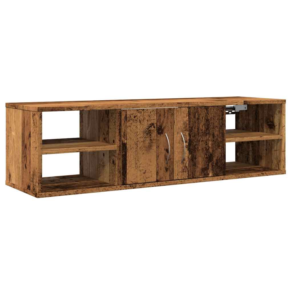 Wandkast 101x30x29 cm bewerkt hout oud houtkleurig is nu te koop bij PeponiXL, paradijselijk wonen!