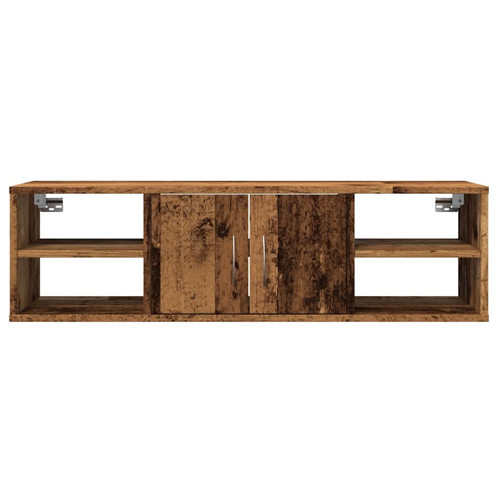Wandkast 101x30x29 cm bewerkt hout oud houtkleurig is nu te koop bij PeponiXL, paradijselijk wonen!