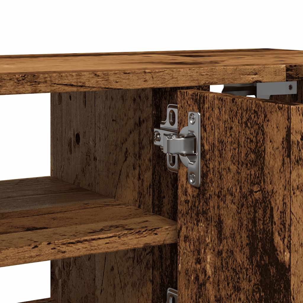 Wandkast 101x30x29 cm bewerkt hout oud houtkleurig is nu te koop bij PeponiXL, paradijselijk wonen!