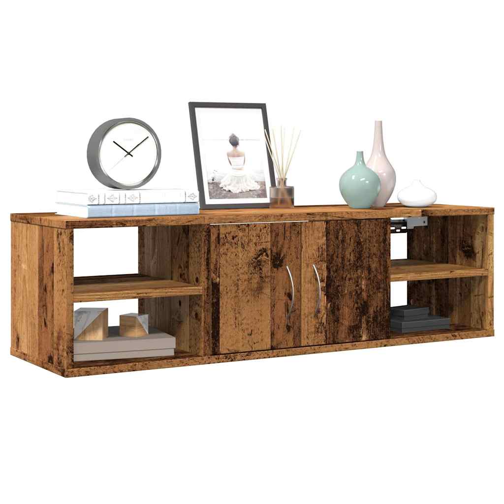 Wandkast 101x30x29 cm bewerkt hout oud houtkleurig is nu te koop bij PeponiXL, paradijselijk wonen!