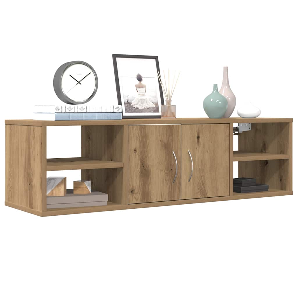 Wandkast 101x30x29 cm bewerkt hout artisanaal eikenkleurig is nu te koop bij PeponiXL, paradijselijk wonen!