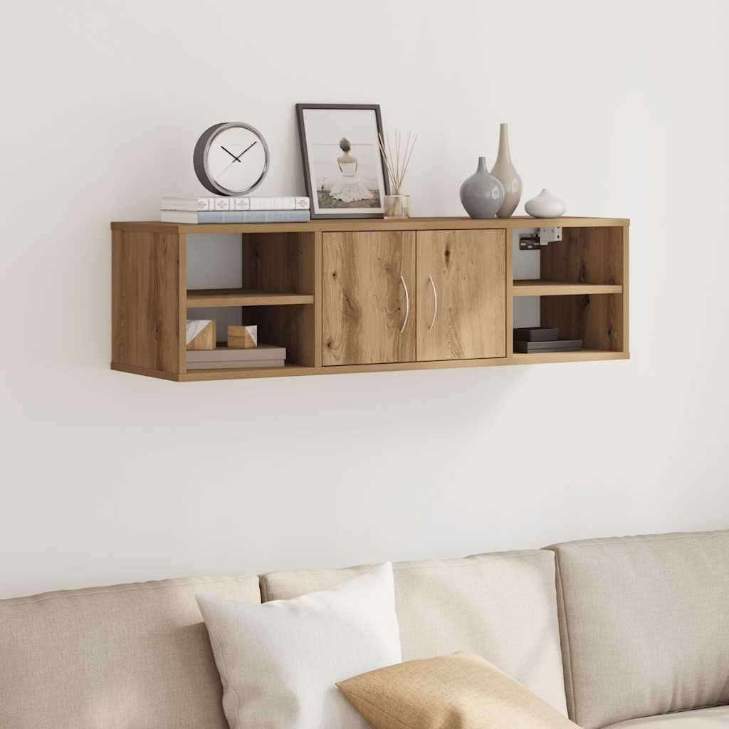 Wandkast 101x30x29 cm bewerkt hout artisanaal eikenkleurig is nu te koop bij PeponiXL, paradijselijk wonen!