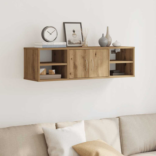 Wandkast 101x30x29 cm bewerkt hout artisanaal eikenkleurig is nu te koop bij PeponiXL, paradijselijk wonen!