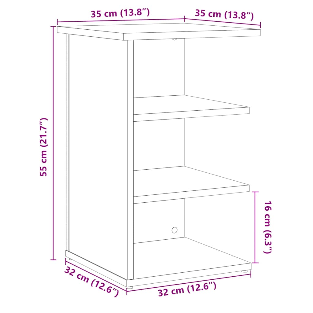Dressoir 35x35x55 cm bewerkt hout artisanaal eikenkleur is nu te koop bij PeponiXL, paradijselijk wonen!