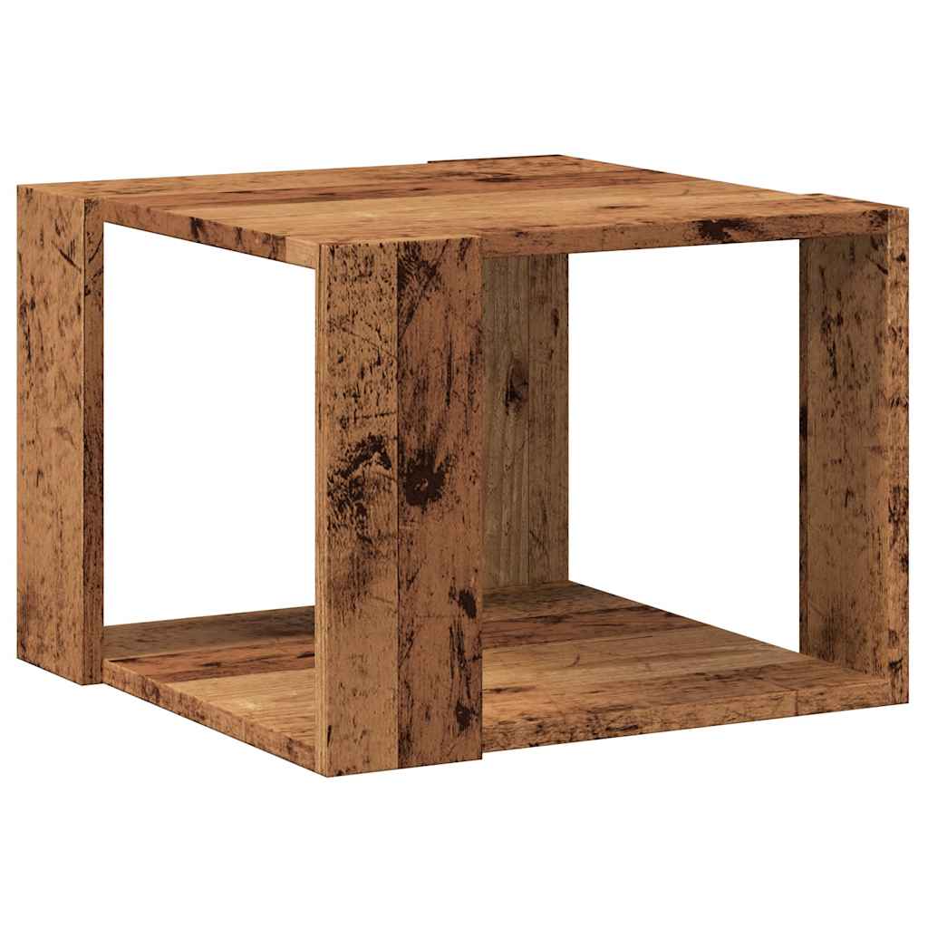 Salontafel 40x40x30 cm bewerkt hout oud houtkleurig is nu te koop bij PeponiXL, paradijselijk wonen!