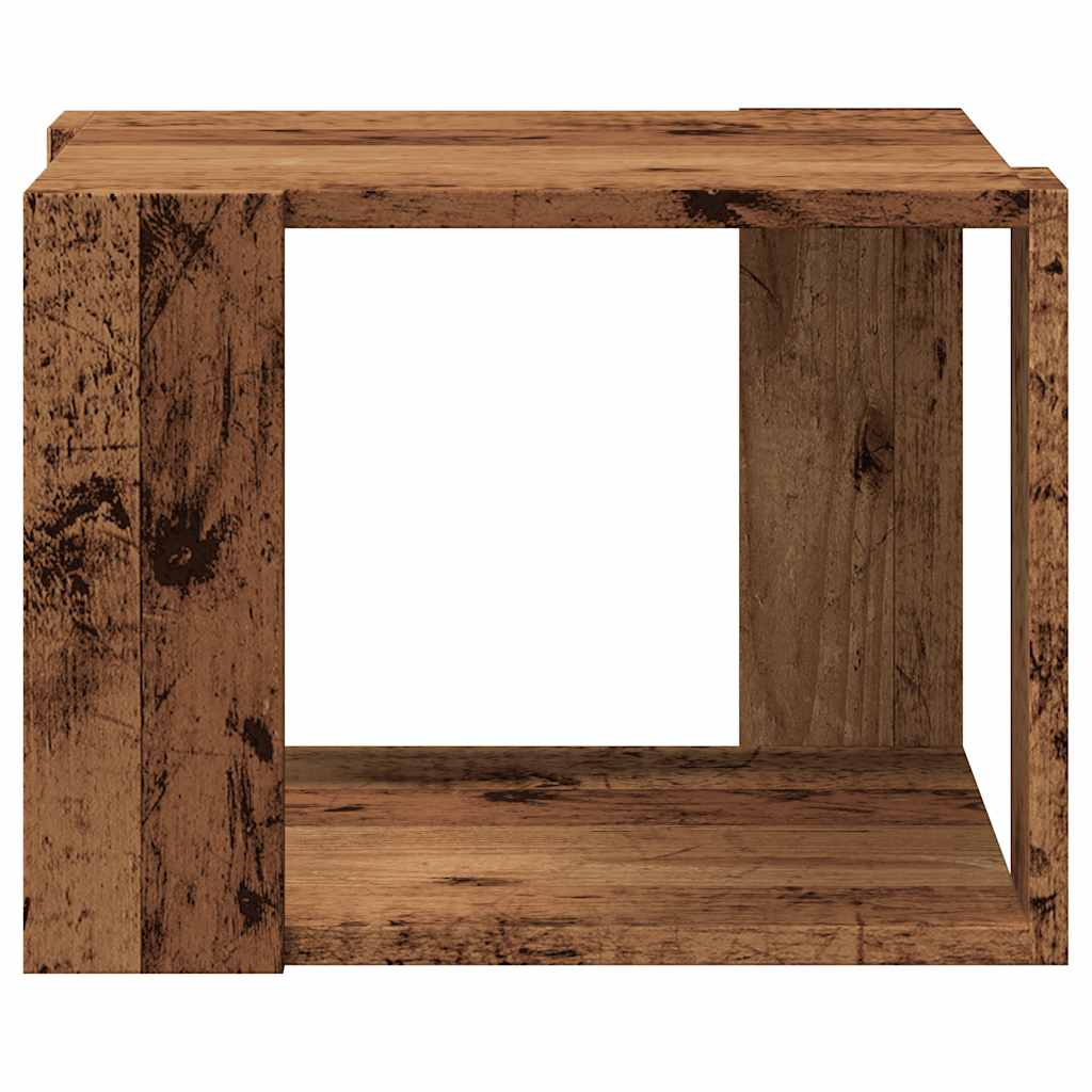 Salontafel 40x40x30 cm bewerkt hout oud houtkleurig is nu te koop bij PeponiXL, paradijselijk wonen!