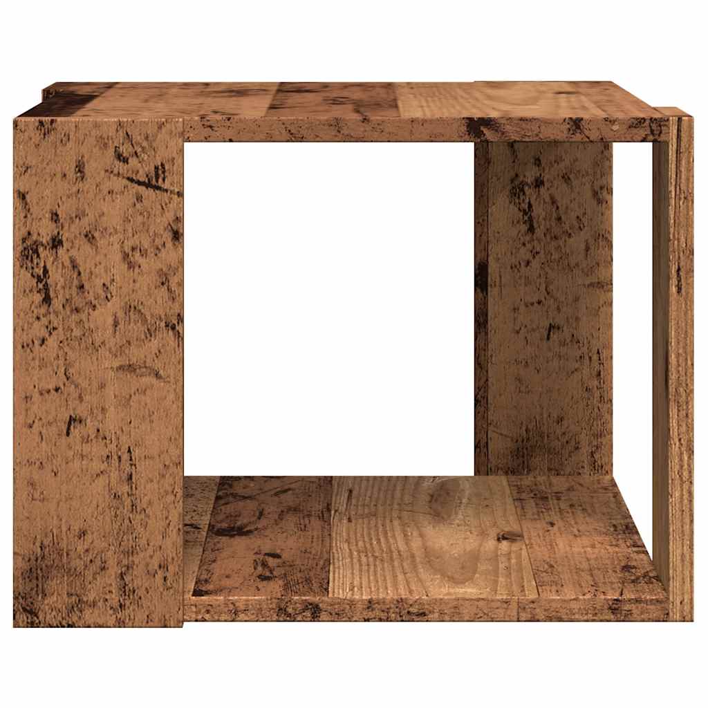 Salontafel 40x40x30 cm bewerkt hout oud houtkleurig is nu te koop bij PeponiXL, paradijselijk wonen!