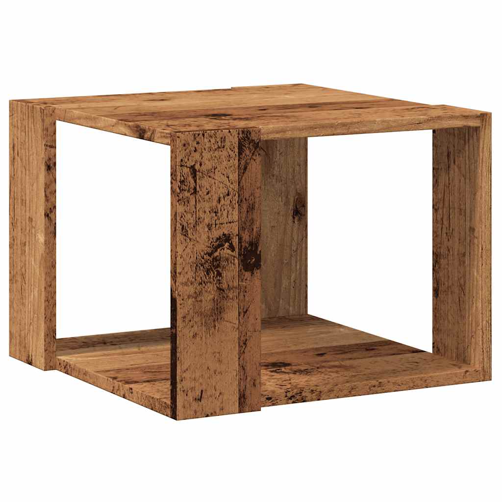 Salontafel 40x40x30 cm bewerkt hout oud houtkleurig is nu te koop bij PeponiXL, paradijselijk wonen!