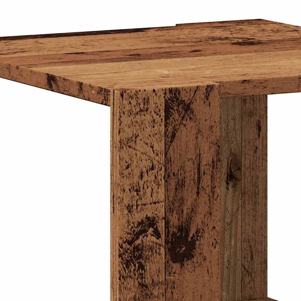 Salontafel 40x40x30 cm bewerkt hout oud houtkleurig is nu te koop bij PeponiXL, paradijselijk wonen!
