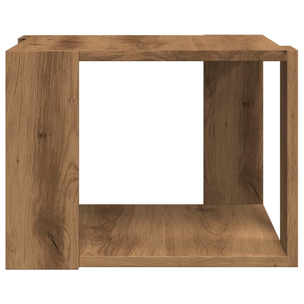 Salontafel 40x40x30 cm bewerkt hout artisanaal eikenkleur is nu te koop bij PeponiXL, paradijselijk wonen!