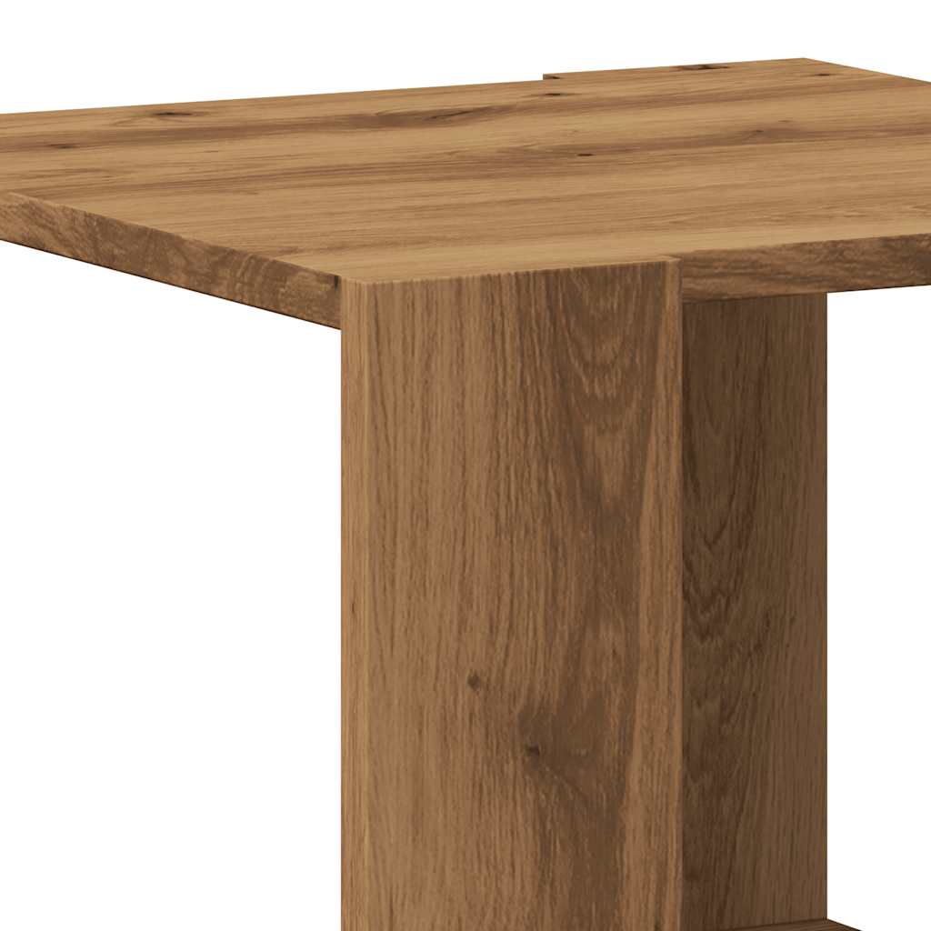 Salontafel 40x40x30 cm bewerkt hout artisanaal eikenkleur is nu te koop bij PeponiXL, paradijselijk wonen!