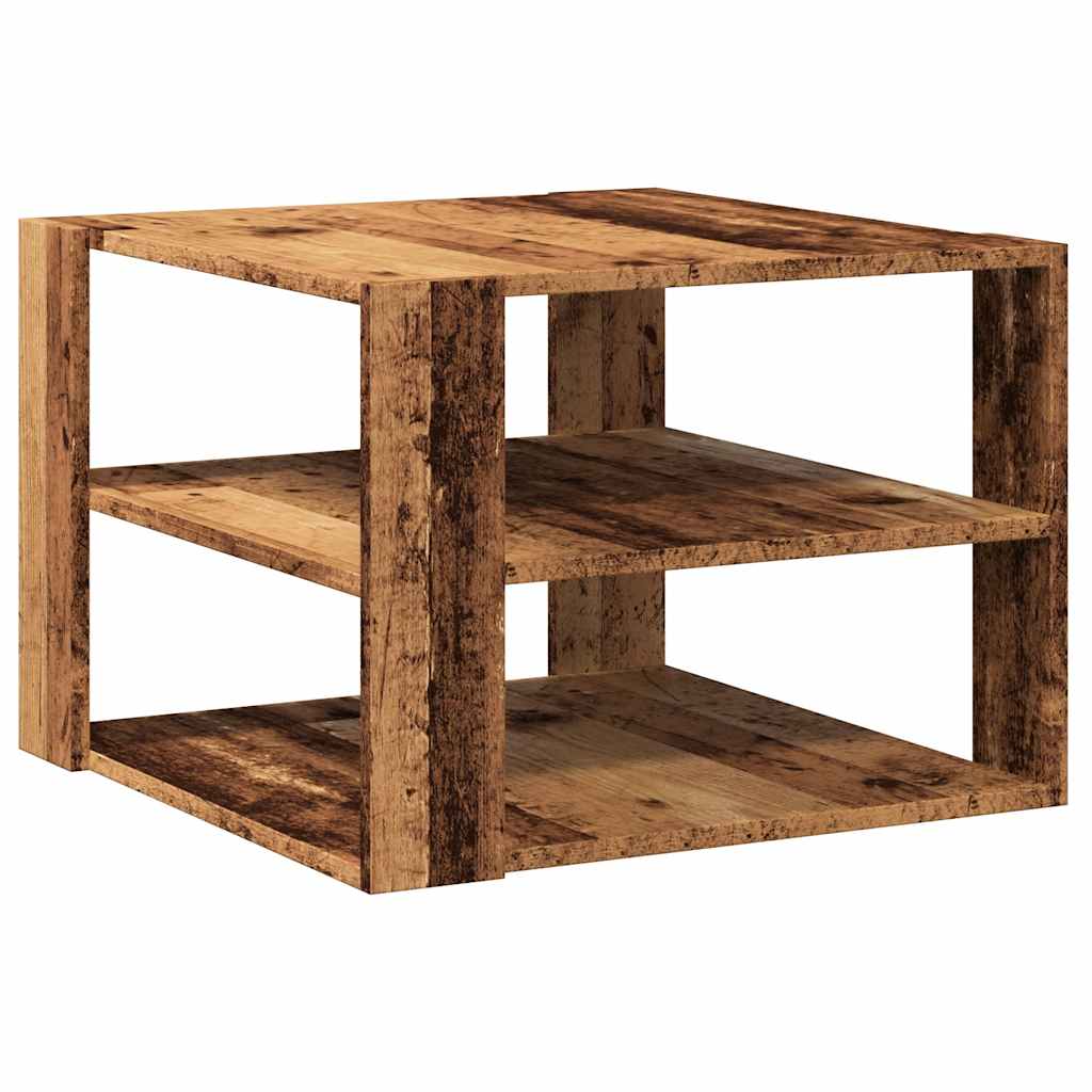 Salontafel 58x58x40 cm bewerkt hout oud houtkleurig is nu te koop bij PeponiXL, paradijselijk wonen!