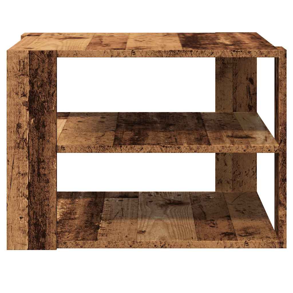 Salontafel 58x58x40 cm bewerkt hout oud houtkleurig is nu te koop bij PeponiXL, paradijselijk wonen!