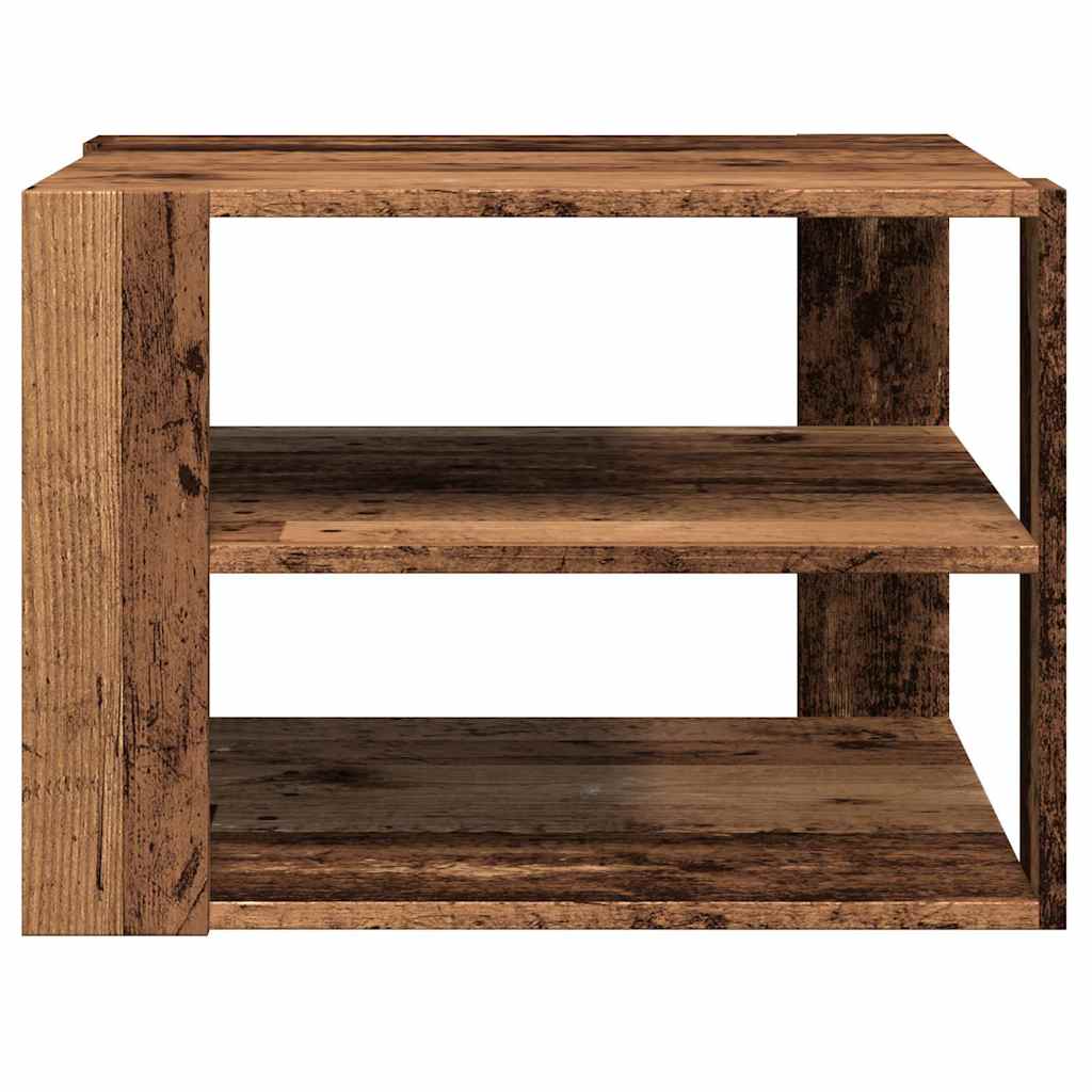 Salontafel 58x58x40 cm bewerkt hout oud houtkleurig is nu te koop bij PeponiXL, paradijselijk wonen!