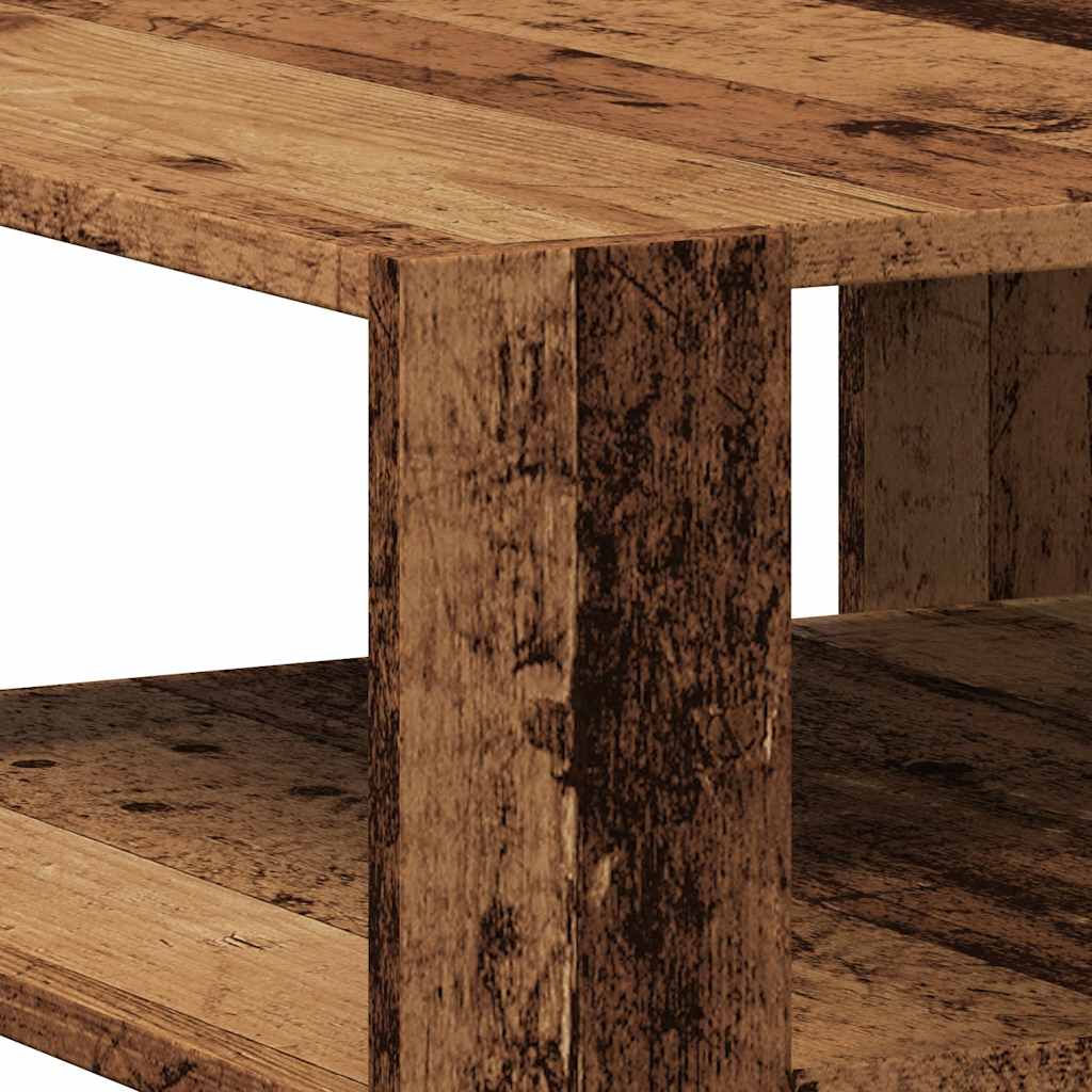 Salontafel 58x58x40 cm bewerkt hout oud houtkleurig is nu te koop bij PeponiXL, paradijselijk wonen!