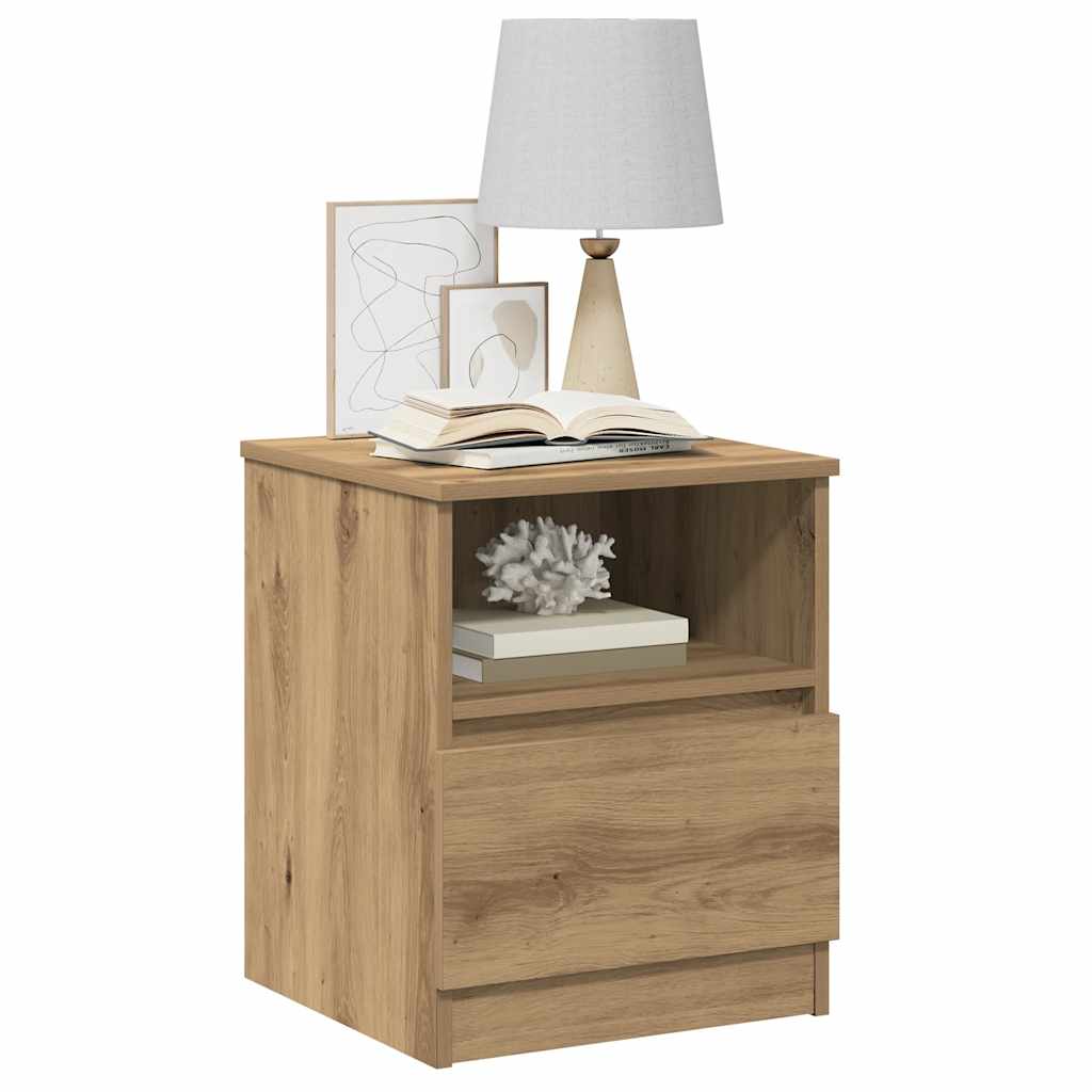 Nachtkastjes 2 st 40x40x50 cm bewerkt hout artisanaal eiken is nu te koop bij PeponiXL, paradijselijk wonen!