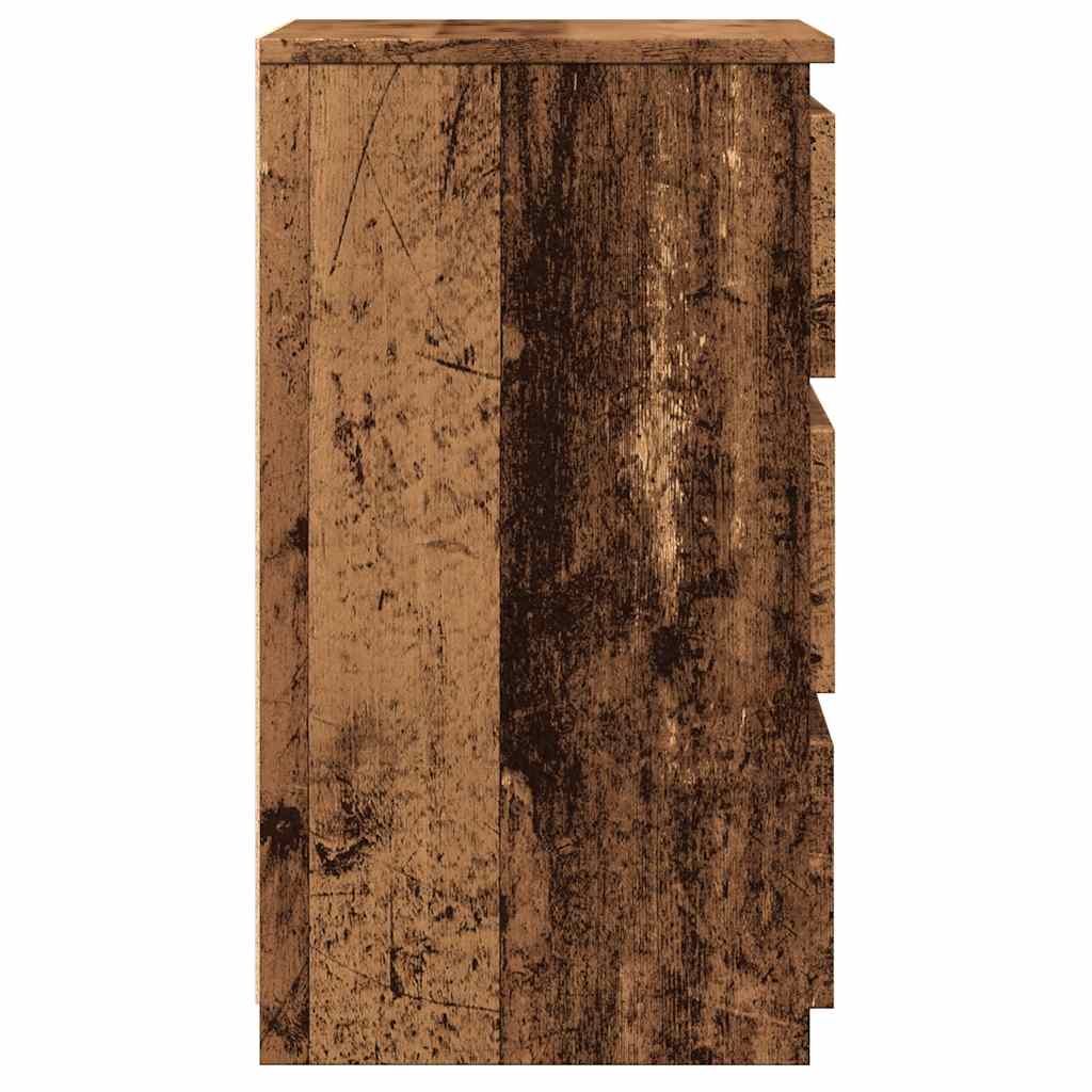 Nachtkastjes 2 st 40x35x62,5 cm bewerkt hout oud houtkleurig is nu te koop bij PeponiXL, paradijselijk wonen!