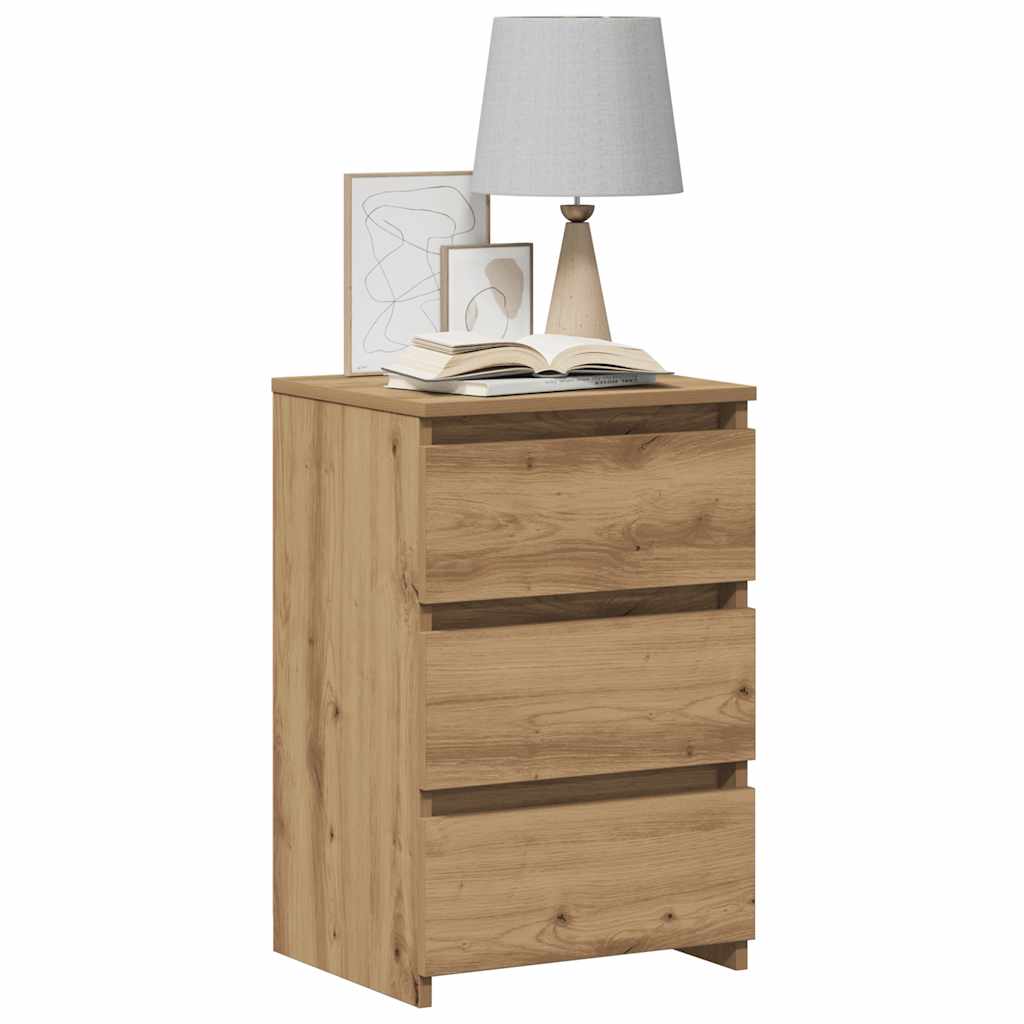 Nachtkastje 40x35x62,5 cm bewerkt hout artisanaal eikenkleur is nu te koop bij PeponiXL, paradijselijk wonen!