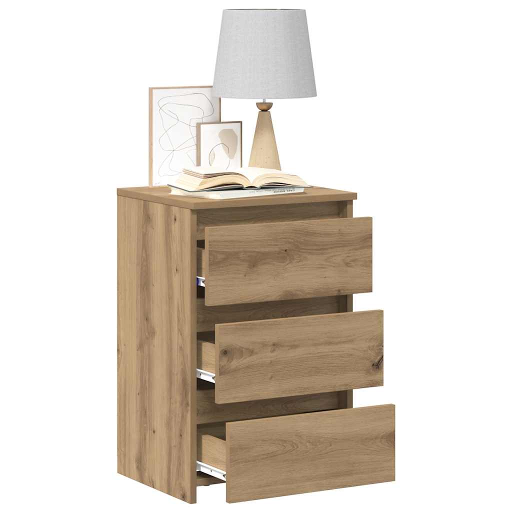 Nachtkastjes 2 st 40x35x62,5 cm bewerkt hout artisanaal eiken is nu te koop bij PeponiXL, paradijselijk wonen!