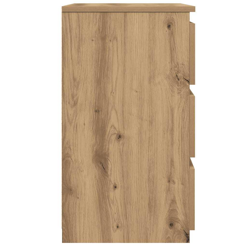 Nachtkastjes 2 st 40x35x62,5 cm bewerkt hout artisanaal eiken is nu te koop bij PeponiXL, paradijselijk wonen!