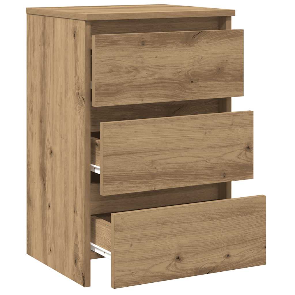 Nachtkastjes 2 st 40x35x62,5 cm bewerkt hout artisanaal eiken is nu te koop bij PeponiXL, paradijselijk wonen!