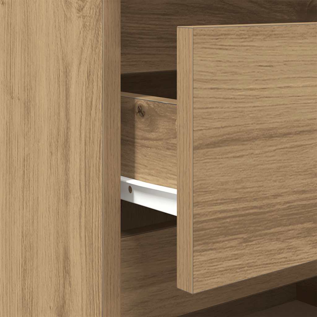 Nachtkastjes 2 st 40x35x62,5 cm bewerkt hout artisanaal eiken is nu te koop bij PeponiXL, paradijselijk wonen!