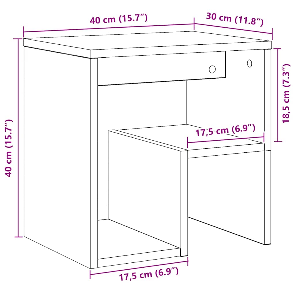 Nachtkastjes 2 st 40x30x40 cm bewerkt hout artisanaal eiken is nu te koop bij PeponiXL, paradijselijk wonen!