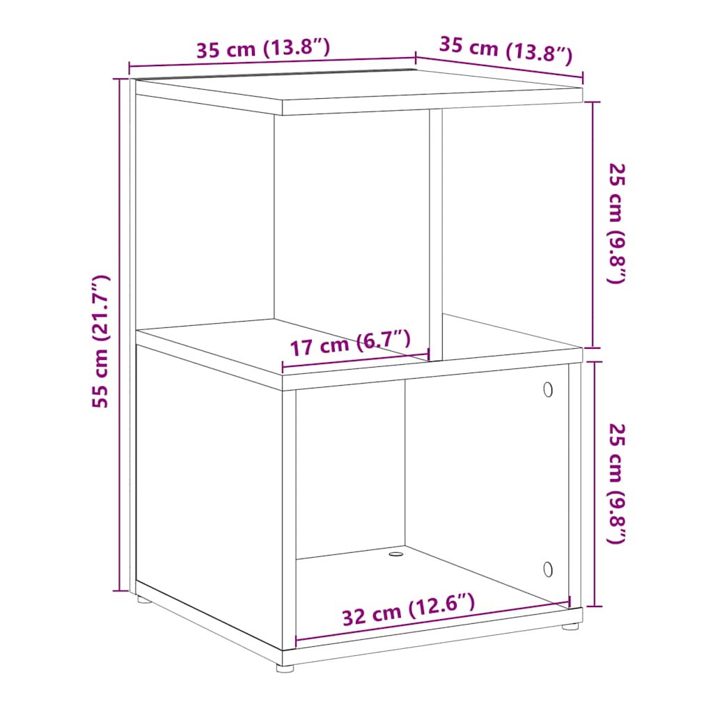 Nachtkastjes 2 st 35x35x55 cm bewerkt hout oud houtkleurig is nu te koop bij PeponiXL, paradijselijk wonen!