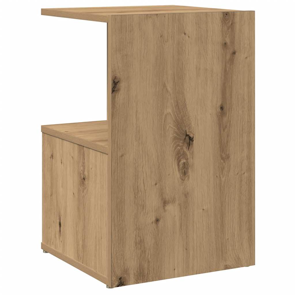Nachtkastje 35x35x55 cm bewerkt hout artisanaal eikenkleur is nu te koop bij PeponiXL, paradijselijk wonen!