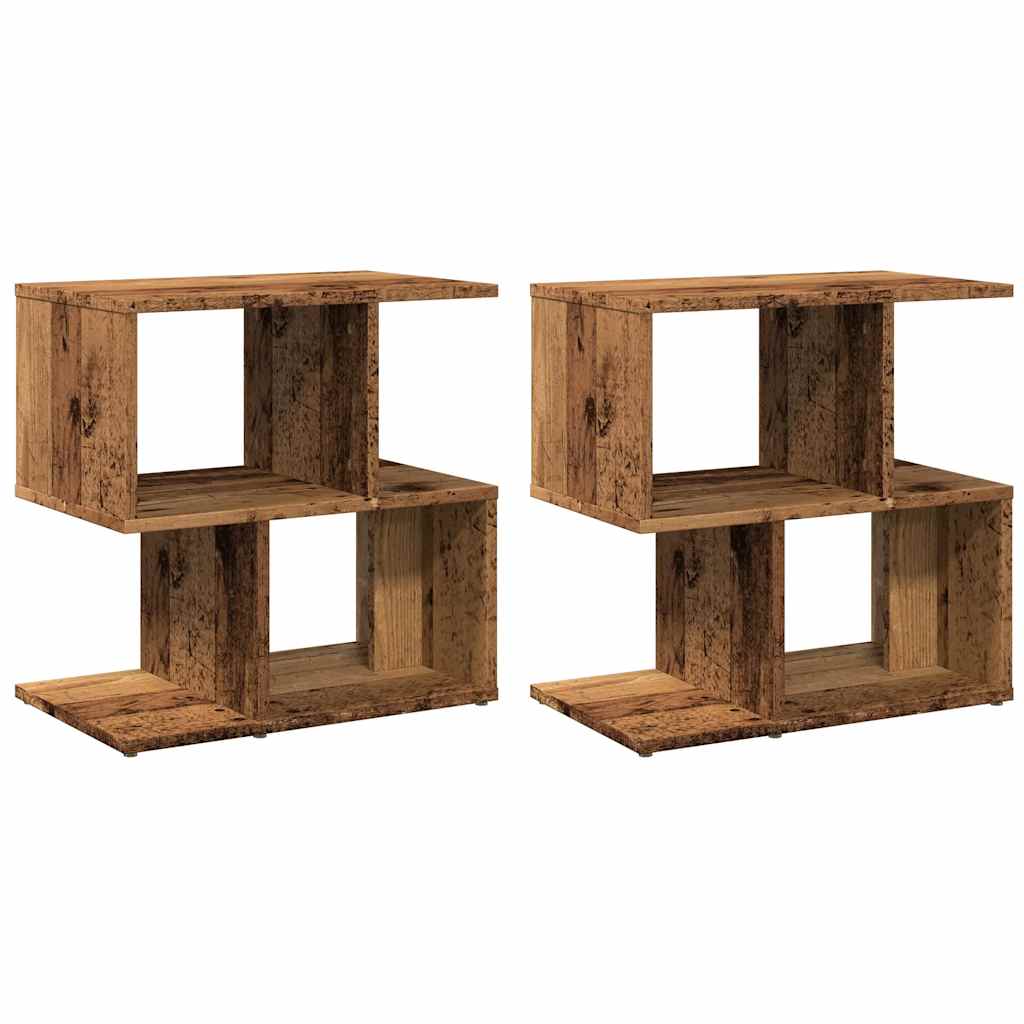 Nachtkastjes 2 st 50x30x51,5 cm bewerkt hout oud houtkleurig is nu te koop bij PeponiXL, paradijselijk wonen!