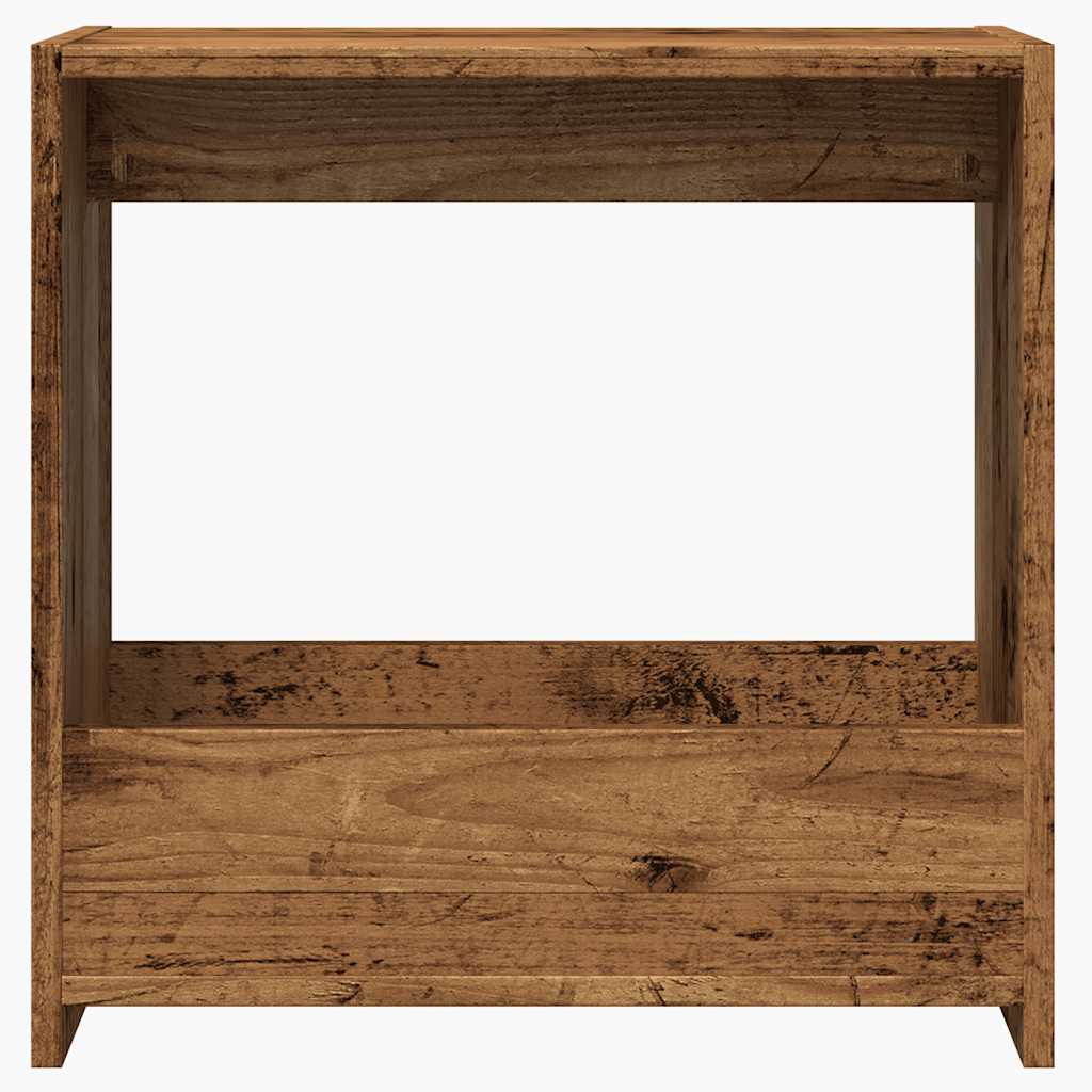 Bijzettafel 50x26x50 cm bewerkt hout oud houtkleurig is nu te koop bij PeponiXL, paradijselijk wonen!