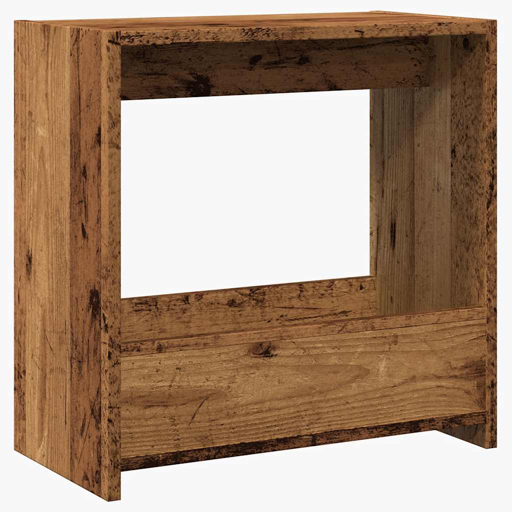 Bijzettafel 50x26x50 cm bewerkt hout oud houtkleurig is nu te koop bij PeponiXL, paradijselijk wonen!