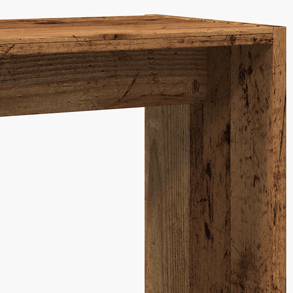 Bijzettafel 50x26x50 cm bewerkt hout oud houtkleurig is nu te koop bij PeponiXL, paradijselijk wonen!