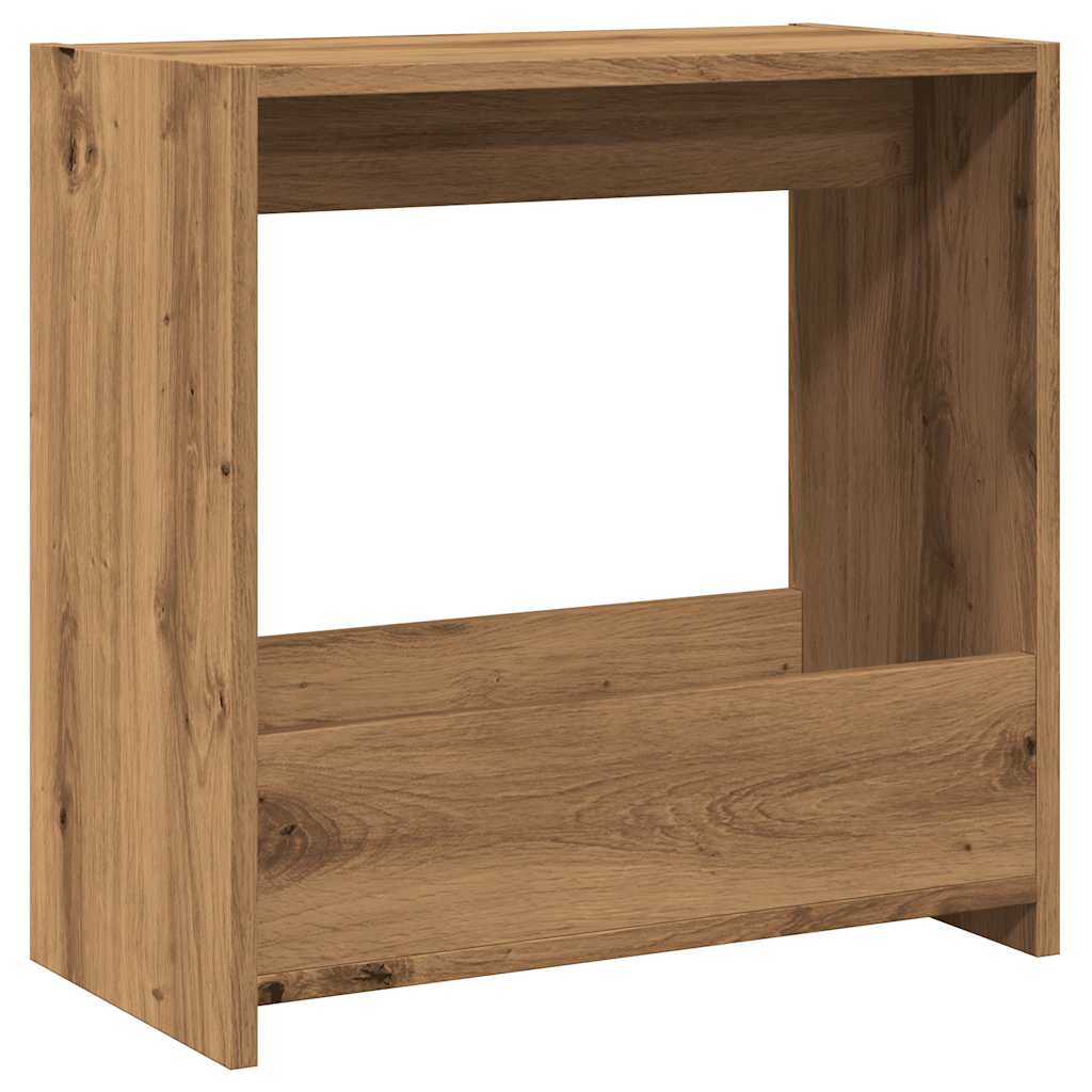 Bijzettafel 50x26x50 cm bewerkt hout artisanaal eikenkleurig is nu te koop bij PeponiXL, paradijselijk wonen!