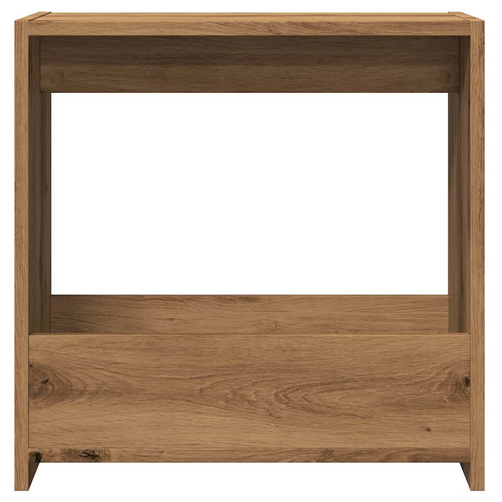 Bijzettafel 50x26x50 cm bewerkt hout artisanaal eikenkleurig is nu te koop bij PeponiXL, paradijselijk wonen!