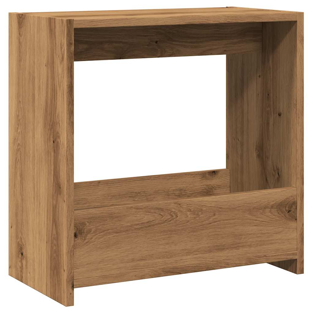 Bijzettafel 50x26x50 cm bewerkt hout artisanaal eikenkleurig is nu te koop bij PeponiXL, paradijselijk wonen!