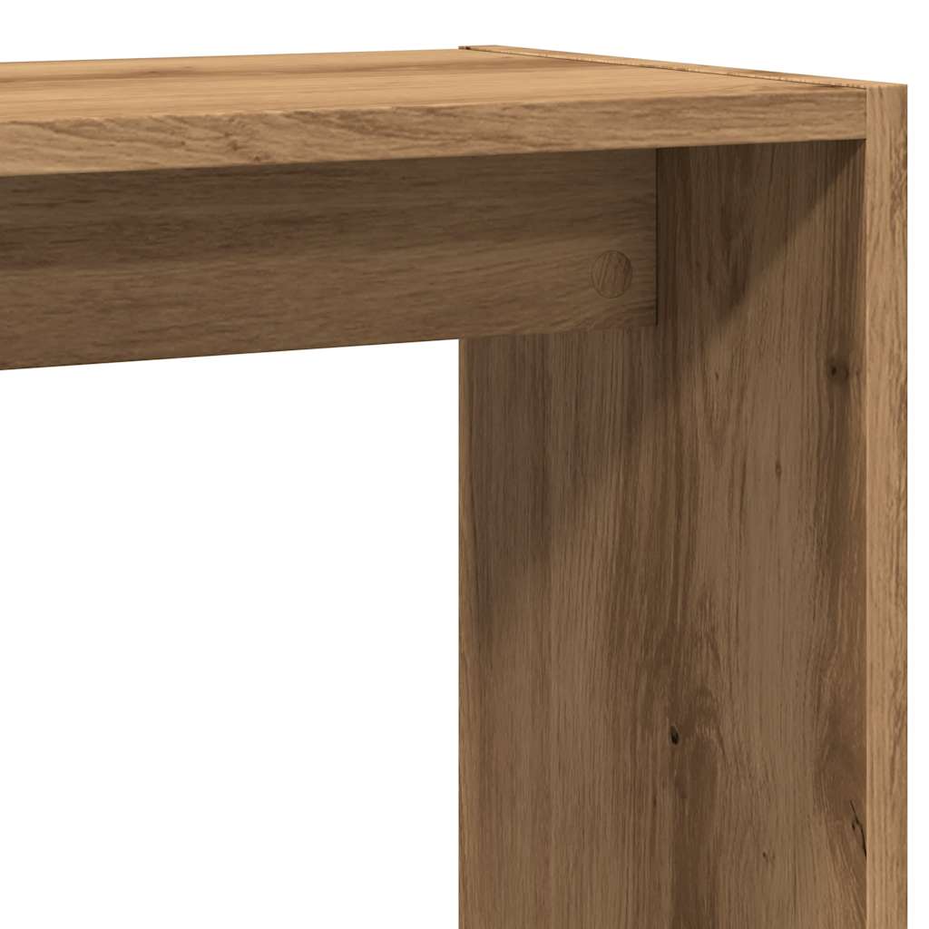 Bijzettafel 50x26x50 cm bewerkt hout artisanaal eikenkleurig is nu te koop bij PeponiXL, paradijselijk wonen!