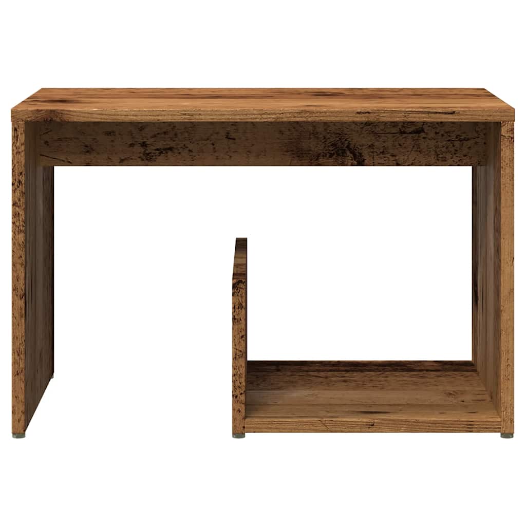 Bijzettafel 59x36x38 cm bewerkt hout oud houtkleurig is nu te koop bij PeponiXL, paradijselijk wonen!