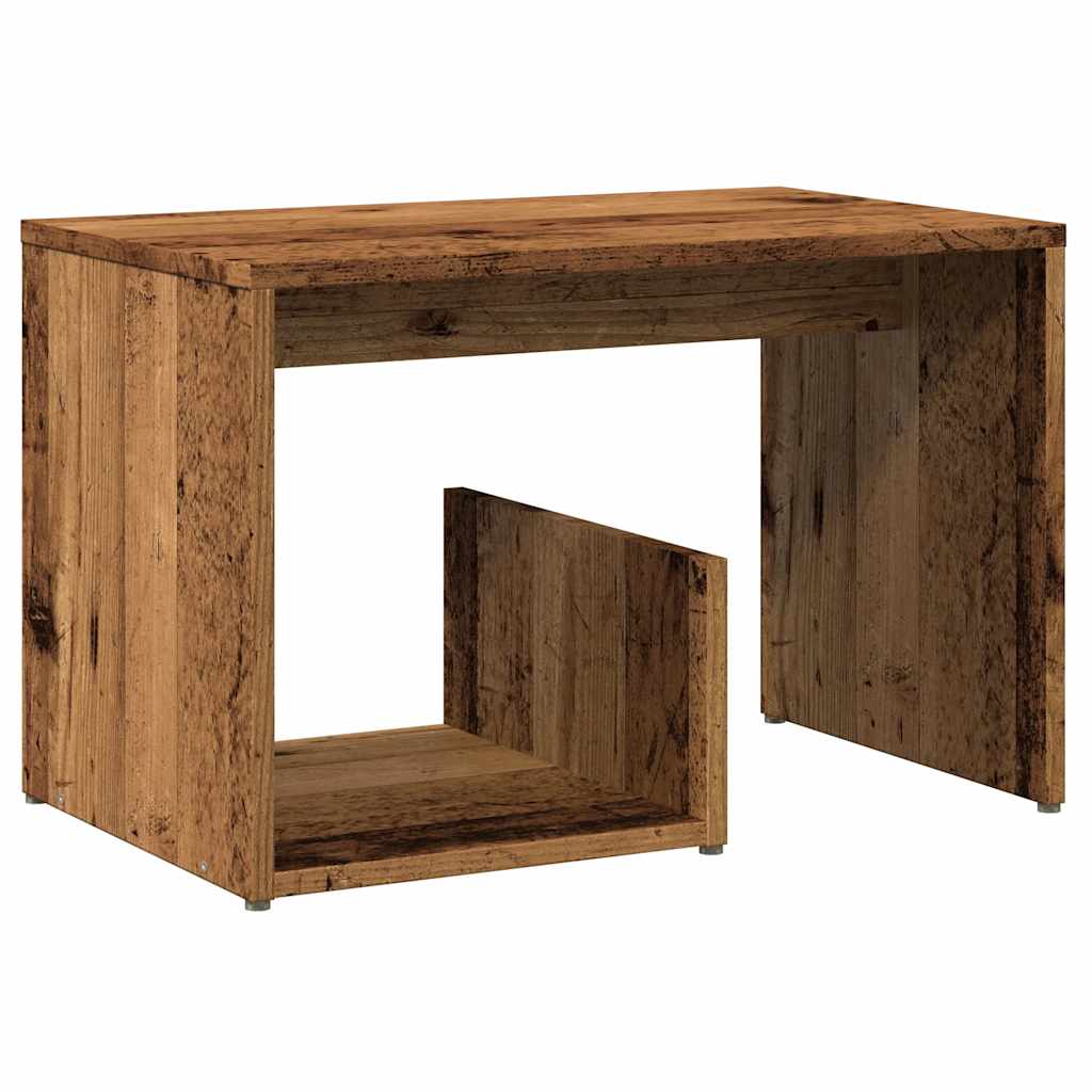 Bijzettafel 59x36x38 cm bewerkt hout oud houtkleurig is nu te koop bij PeponiXL, paradijselijk wonen!