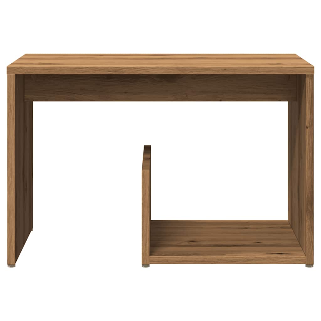 Bijzettafel 59x36x38 cm bewerkt hout artisanaal eikenkleurig is nu te koop bij PeponiXL, paradijselijk wonen!