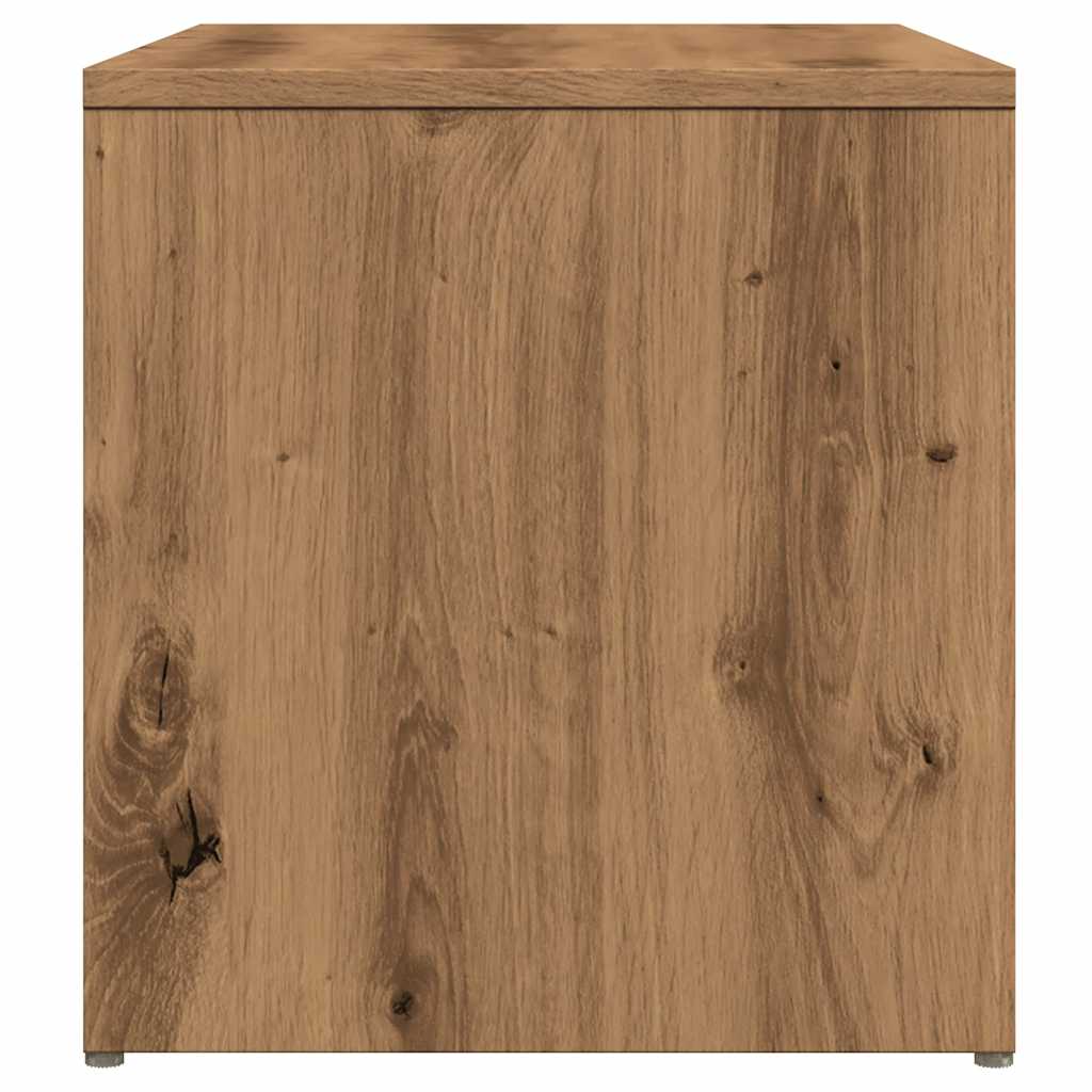 Bijzettafel 59x36x38 cm bewerkt hout artisanaal eikenkleurig is nu te koop bij PeponiXL, paradijselijk wonen!